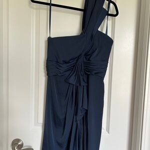 BCBGMaxAzria Midnight Blue One-Shoulder Dress